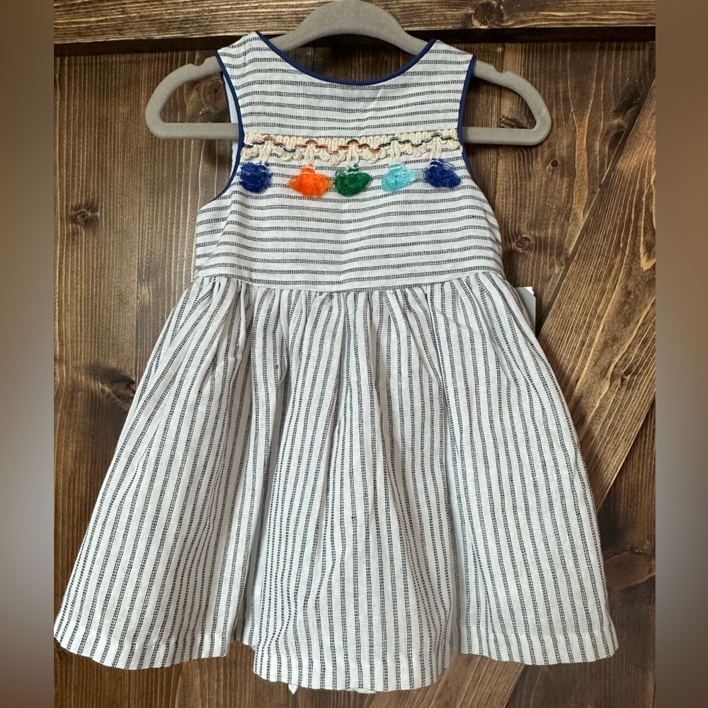 Pastourelle by Pippa & Julie Baby Girl 12 Months Tassel Dress NEW WITH TAGS